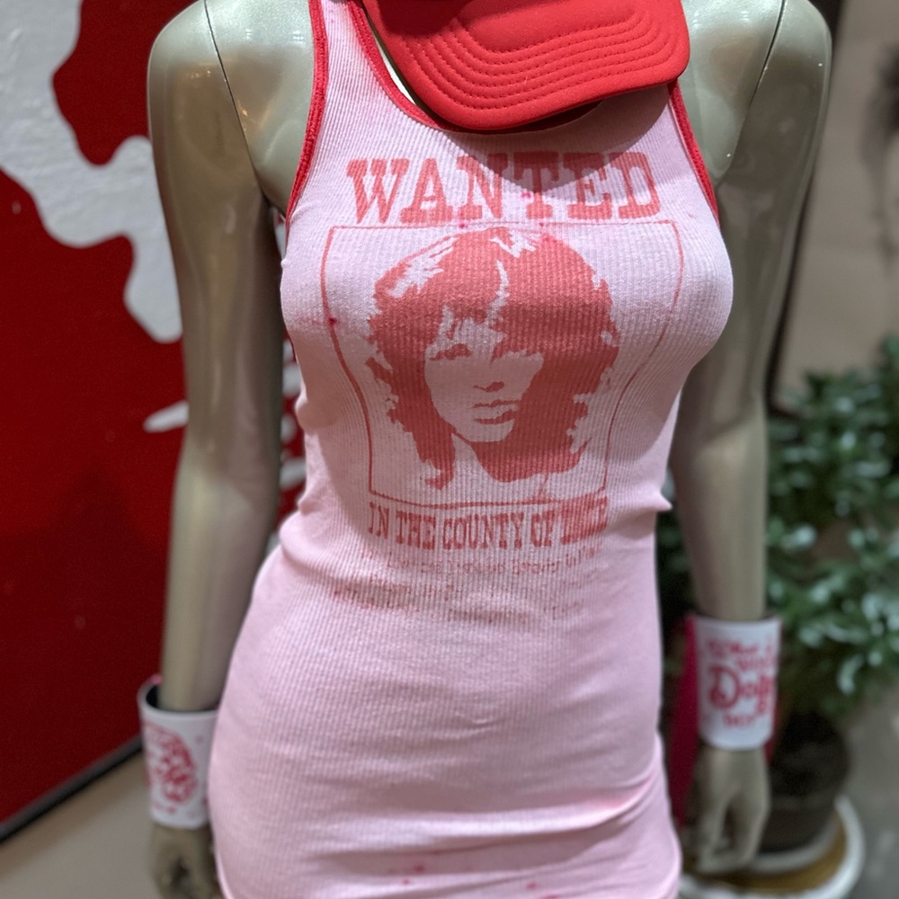 ⚡️JIM MORRISON Wanted Poster graffiti handmade original tank top (XS/S)